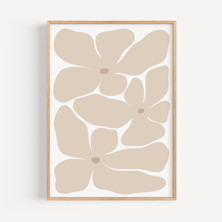 Bold Flower in Beige Poster