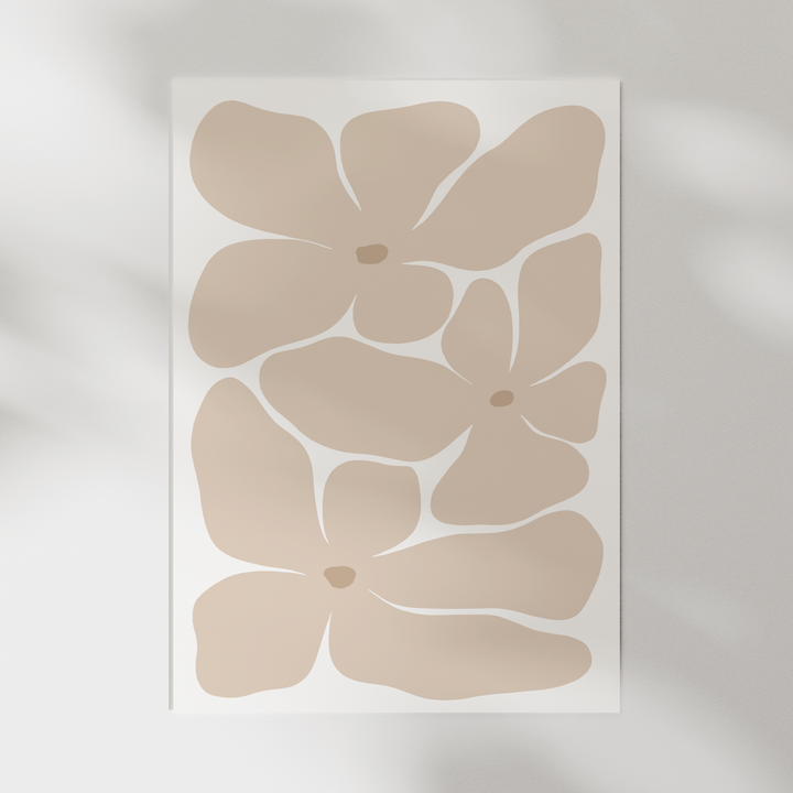 Bold Flower in Beige Poster