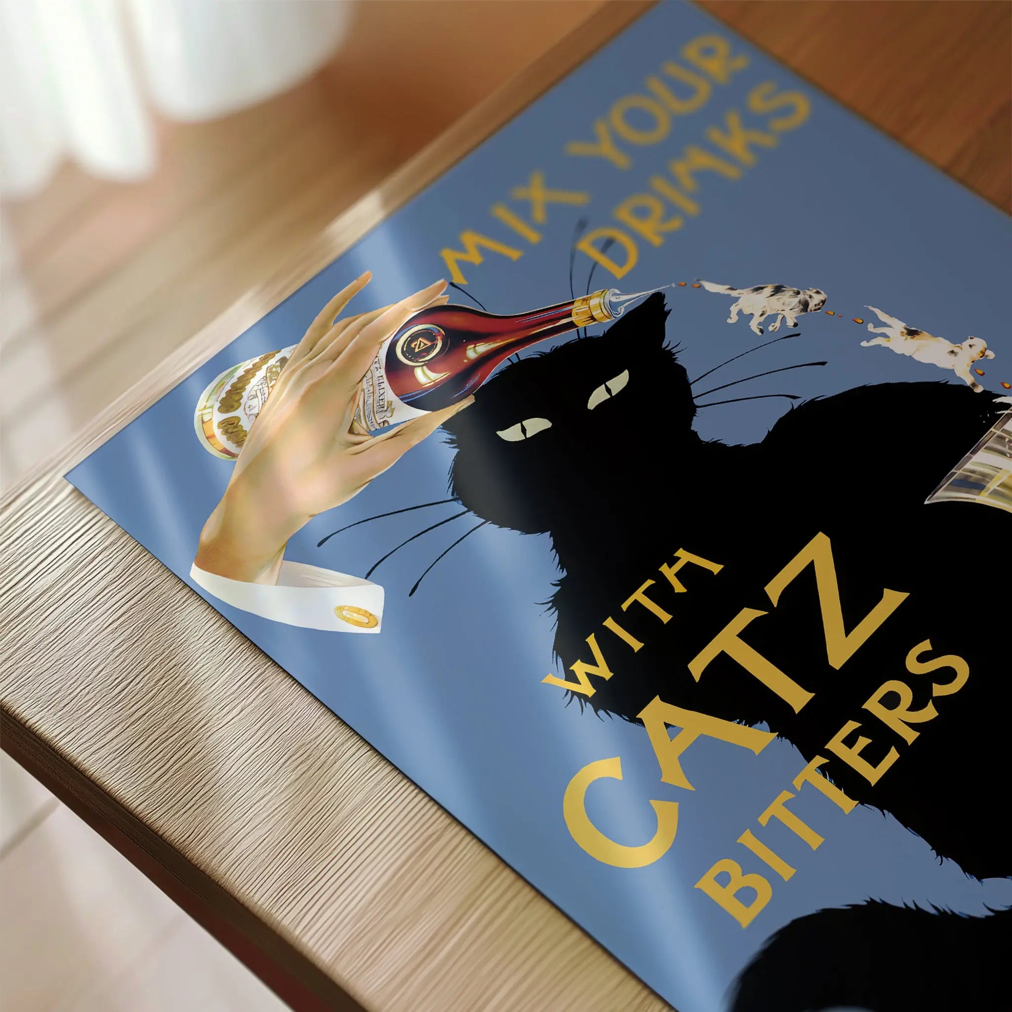 【CAT】　vintage poster Catz Bitters Vintage Advertisement Poster - Art Deco Cat - Poster Room