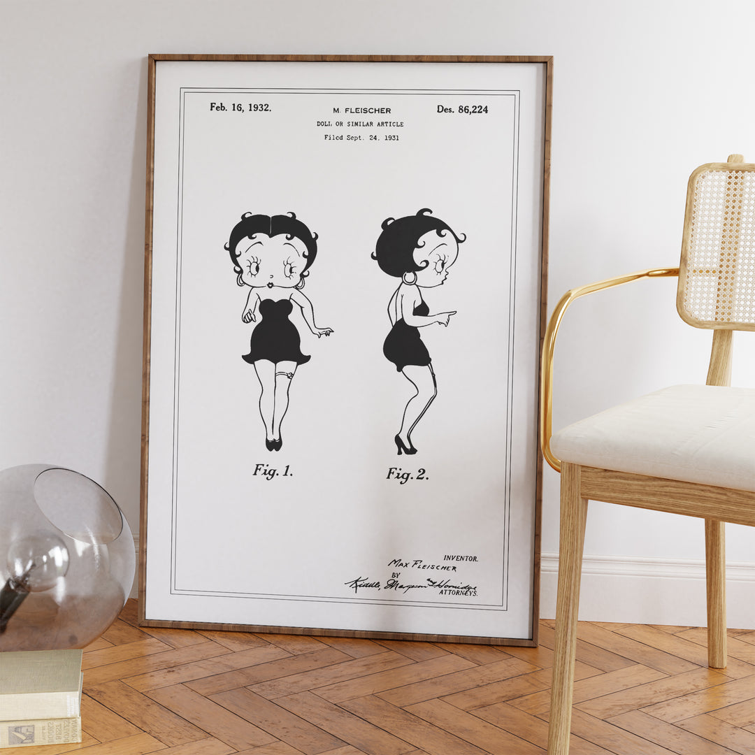 Classic Flapper Doll Patent Poster