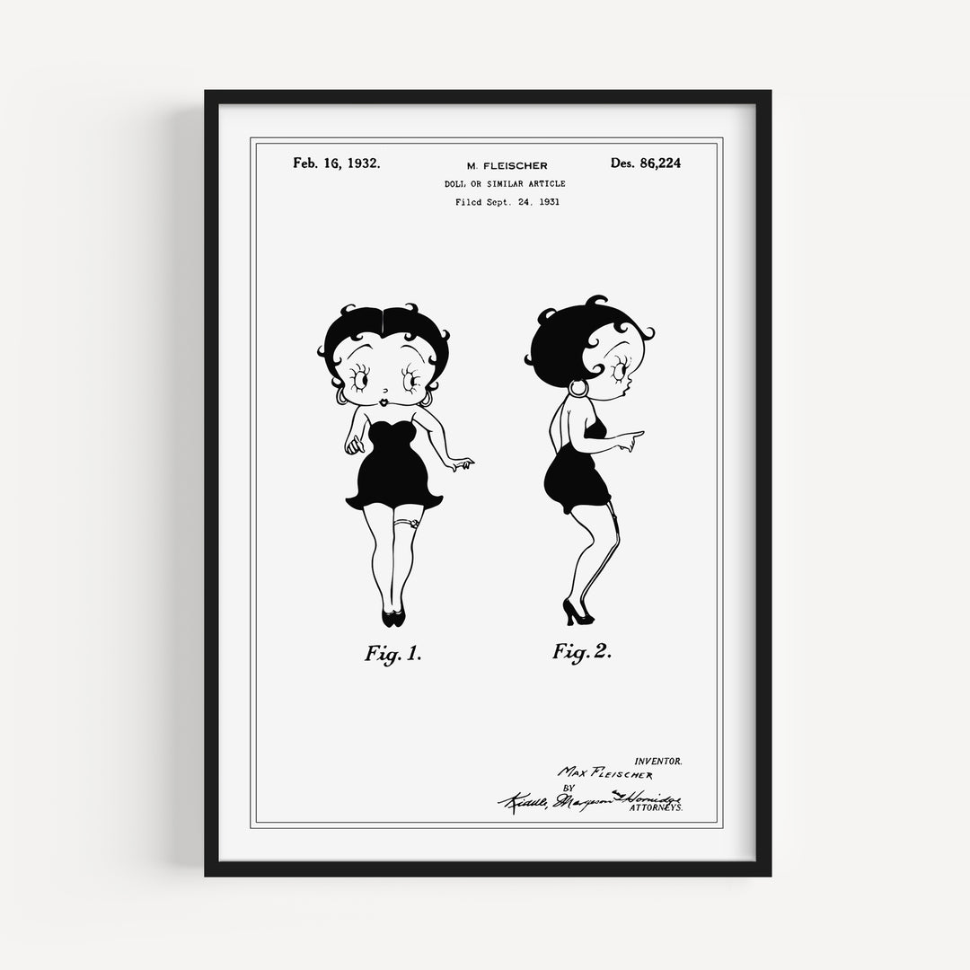 Classic Flapper Doll Patent Poster