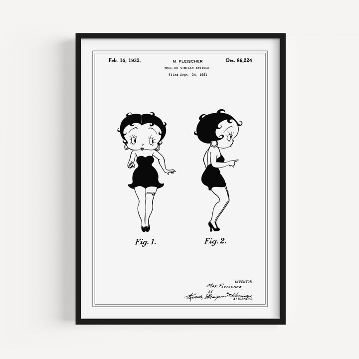 Classic Flapper Doll Patent Poster