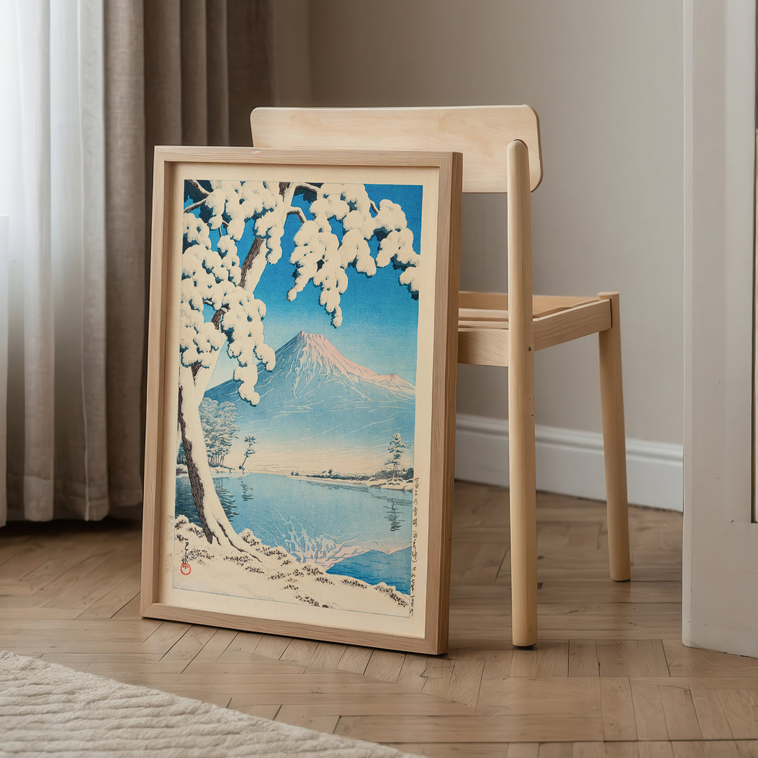 Clearing after a snowfall on Mount Fuji by Hasui Kawase Poster