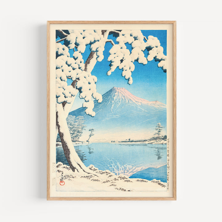 Clearing after a snowfall on Mount Fuji by Hasui Kawase Poster