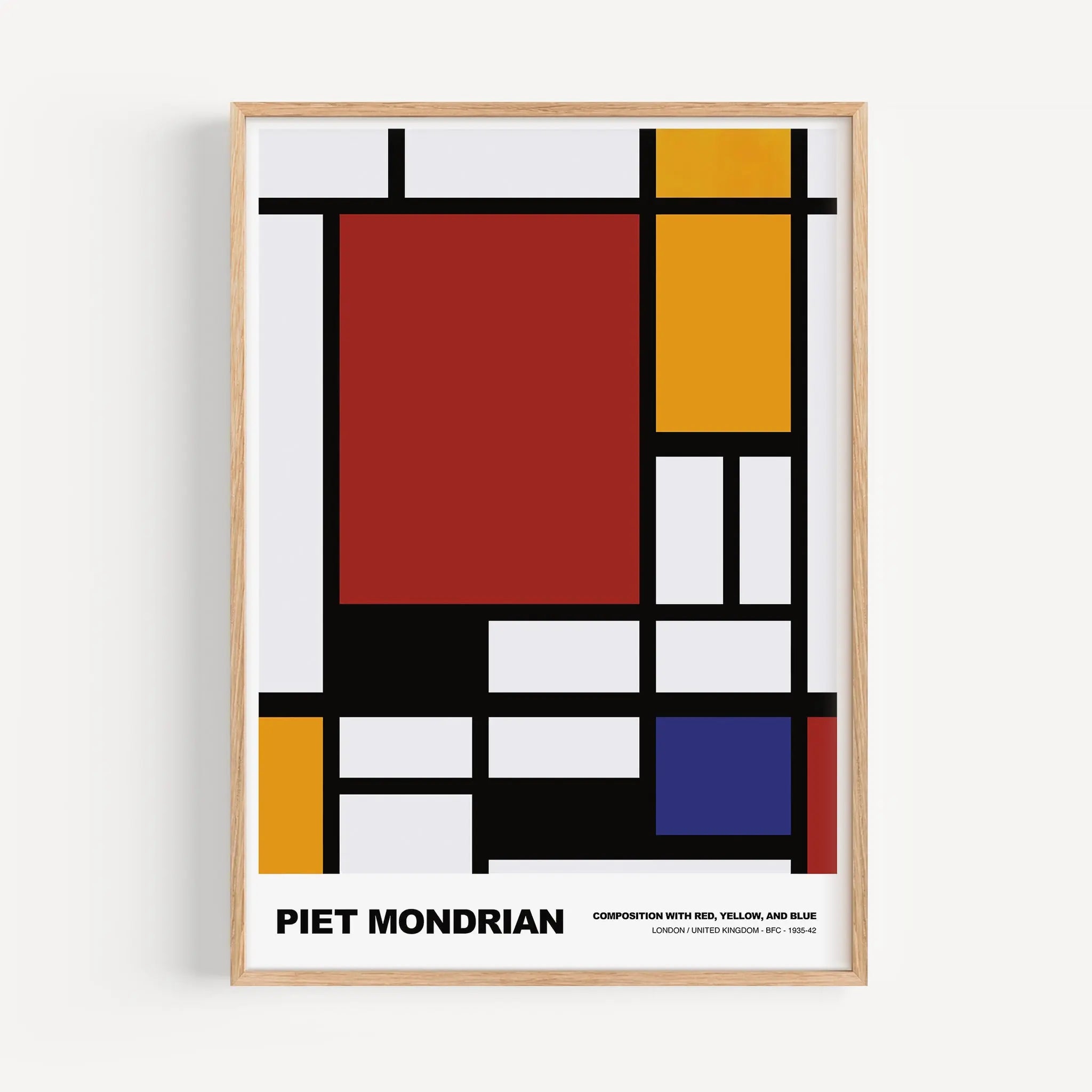 Piet Mondrian Poster - Composition with Red Yellow Blue - Poster Room