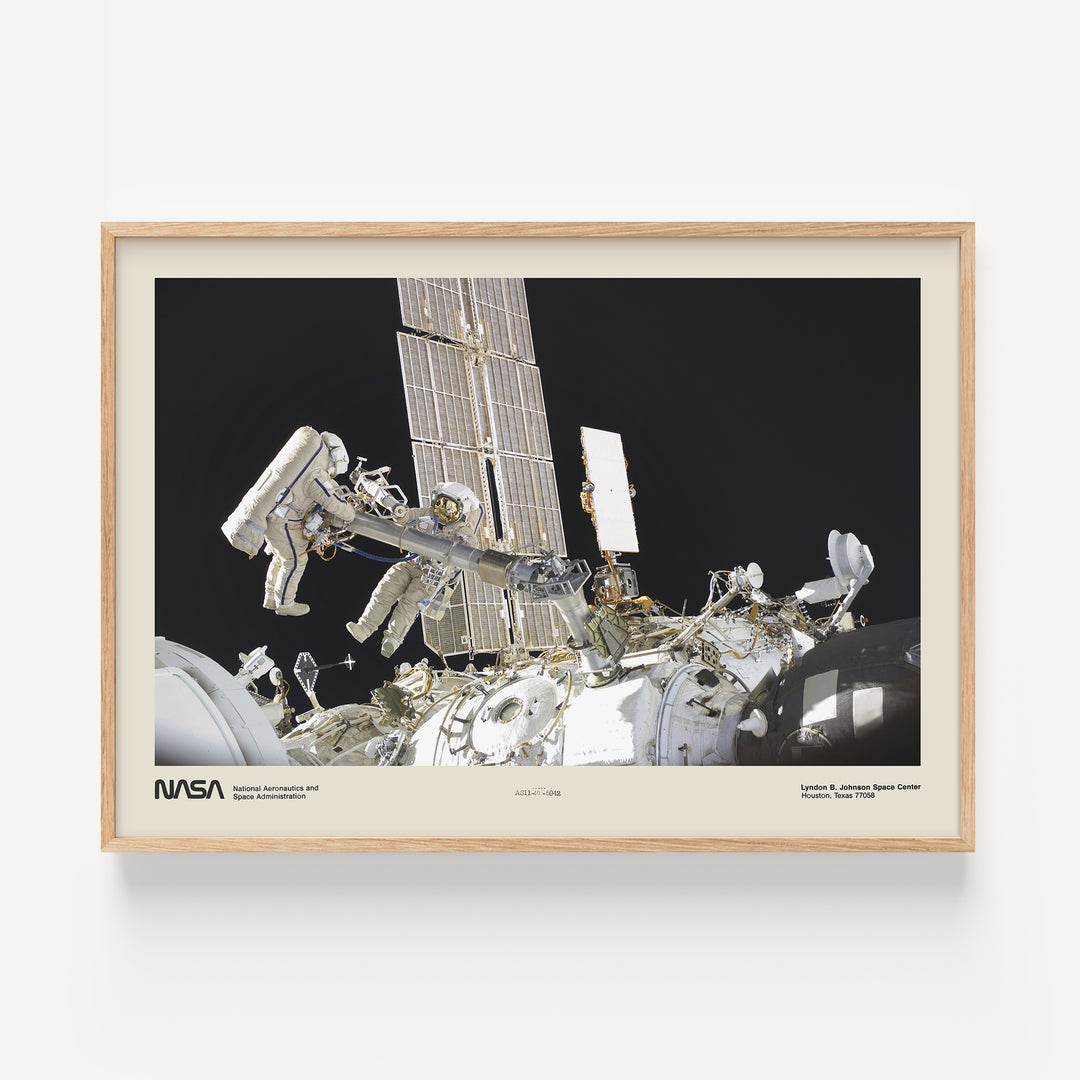 Cosmonauts Conducting a Spacewalk Poster