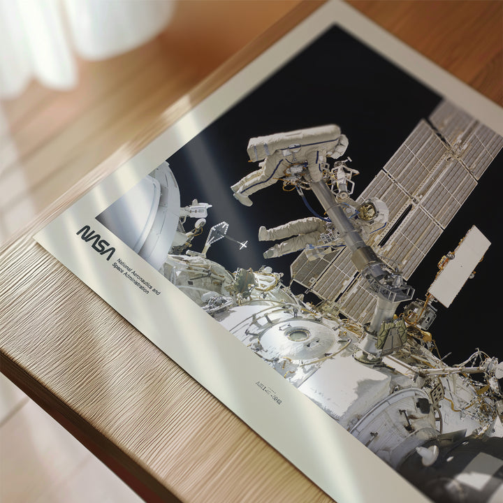 Cosmonauts Conducting a Spacewalk Poster