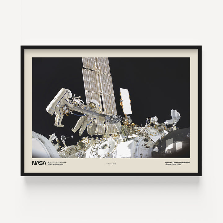 Cosmonauts Conducting a Spacewalk Poster