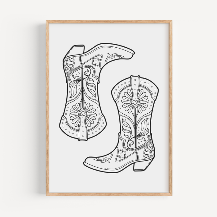 Black Cowboy Boots Poster