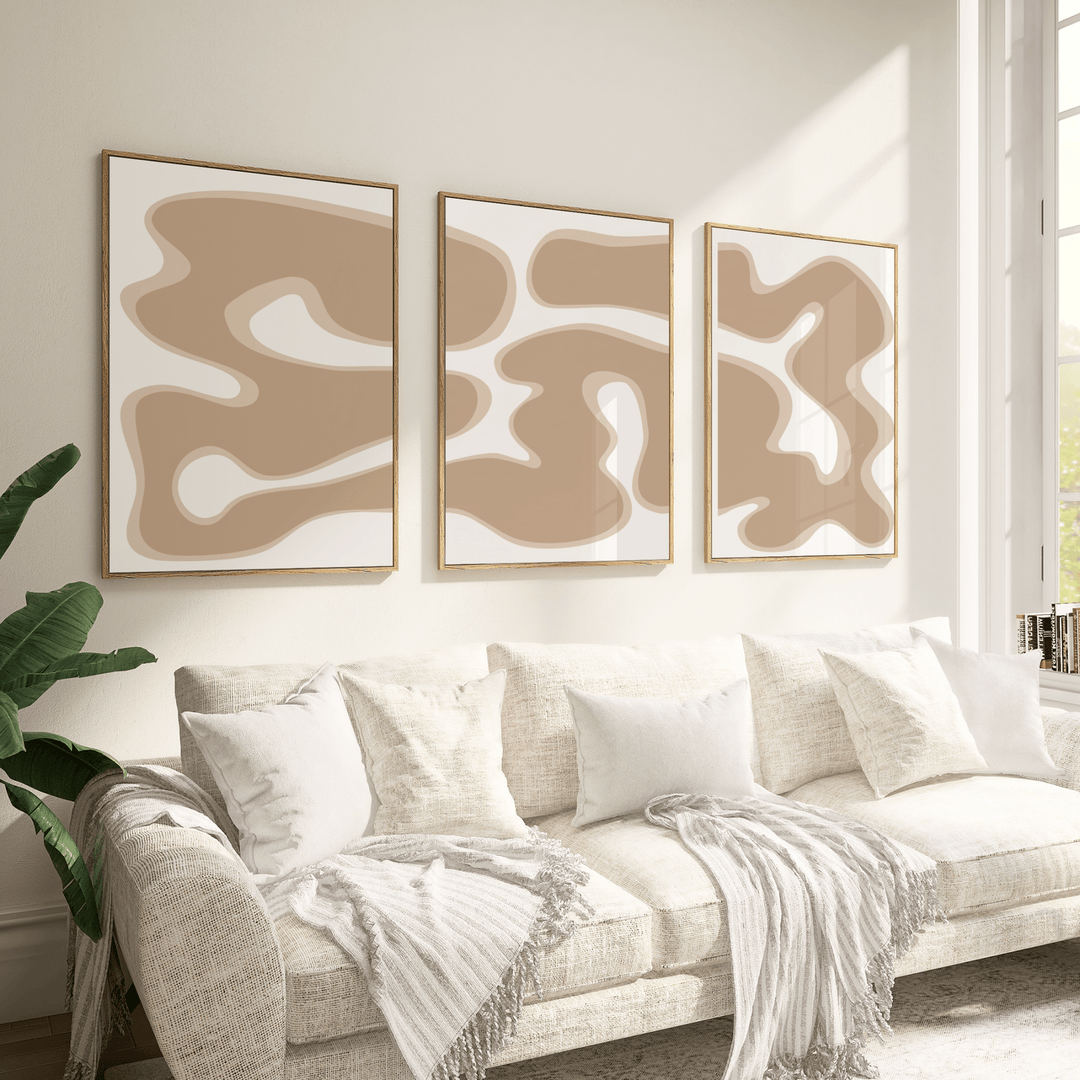 Curves in Beige Poster Set - Poster Room