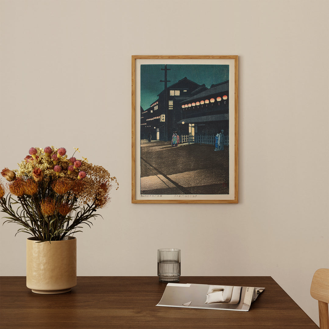 Evening in Soemon-cho, Osaka by Kawase Hasui Poster