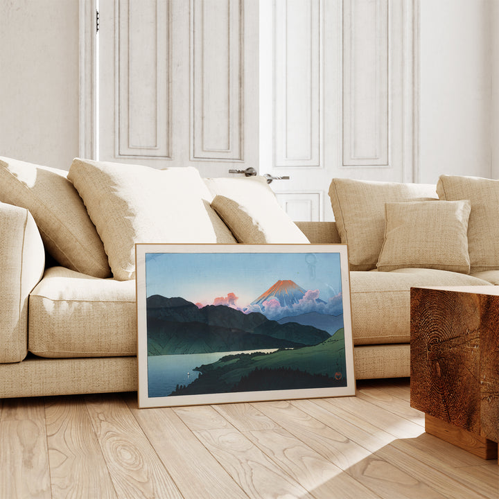 Evening of Mount Fuji from Lake Ashino-ko by Hasui Kawase Poster