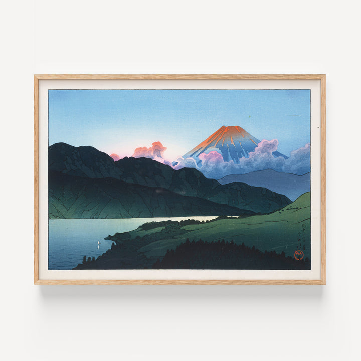 Evening of Mount Fuji from Lake Ashino-ko by Hasui Kawase Poster