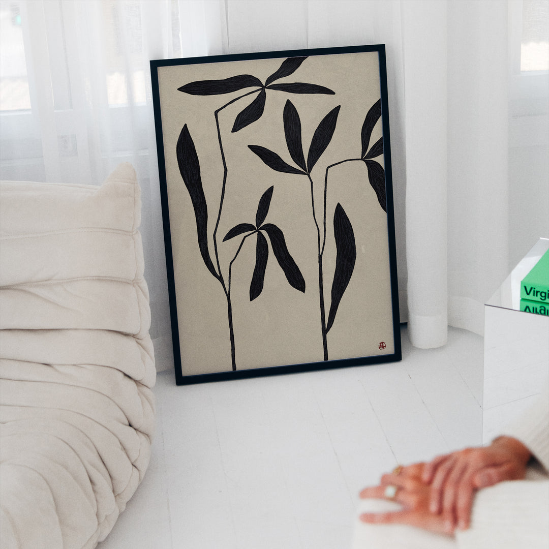 Flowers in Japandi Style Poster Set