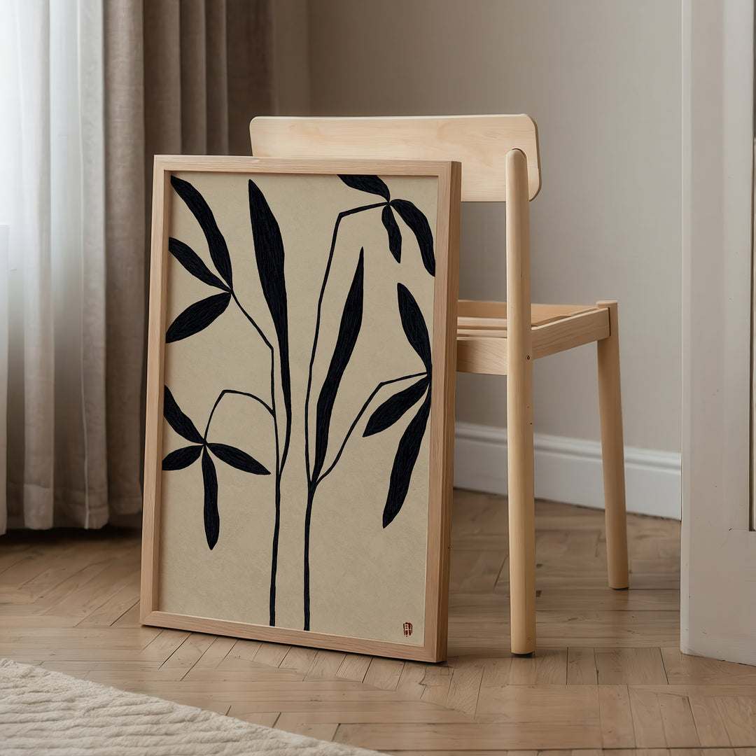 Flowers in Japandi Style Poster Set