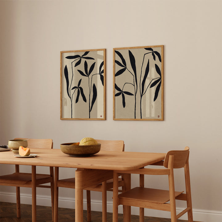 Flowers in Japandi Style Poster Set