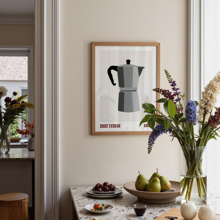 "From Italy" Coffee Maker Poster