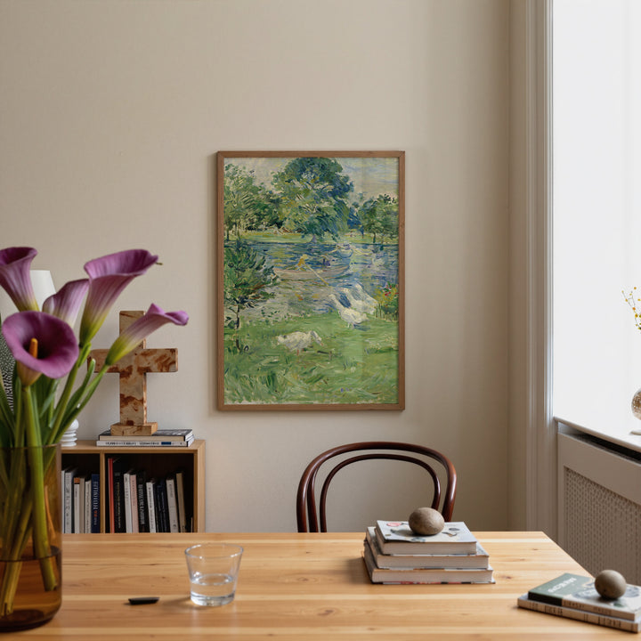 Girl in a Boat with Geese by Berthe Morisot Poster