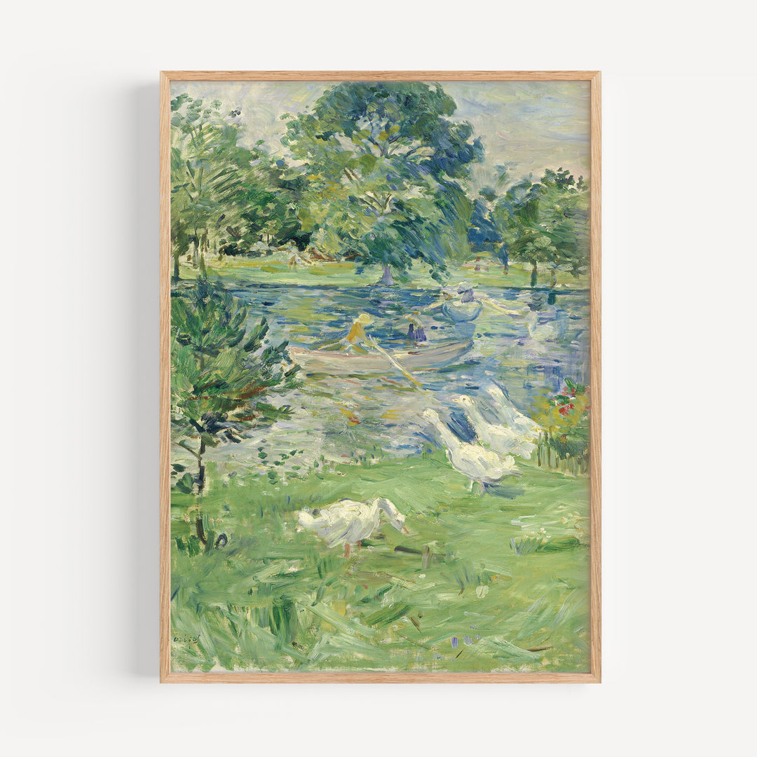 Girl in a Boat with Geese by Berthe Morisot Poster