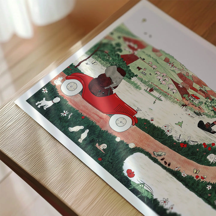 Going for a Drive by Jean de Brundhoff Poster Babar Collection