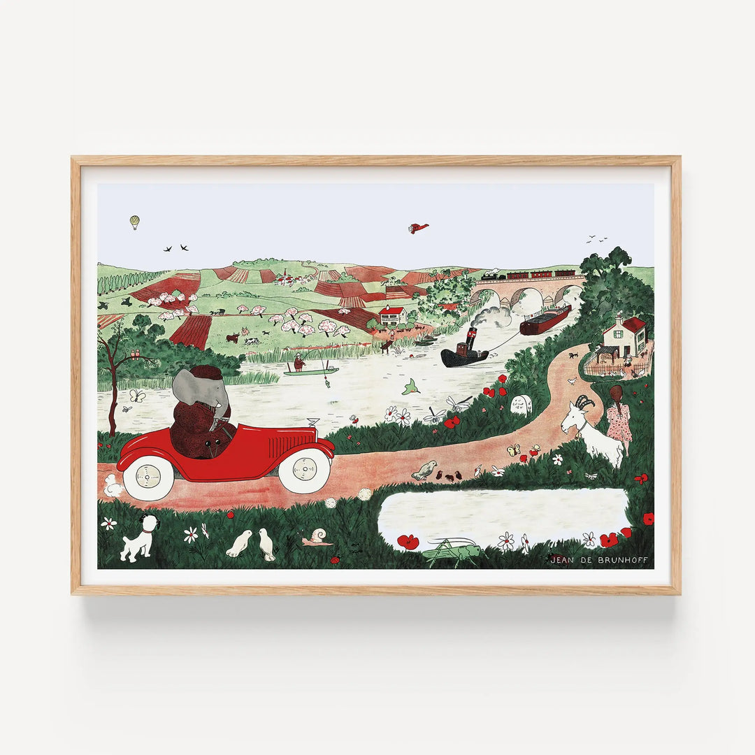 Going for a Drive by Jean de Brundhoff Poster Babar Collection