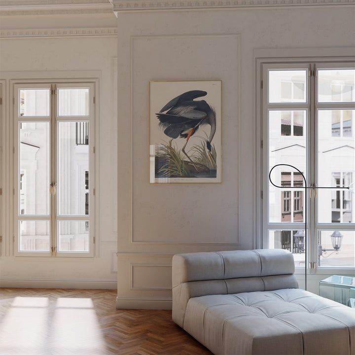 Great Blue Heron Vintage Poster