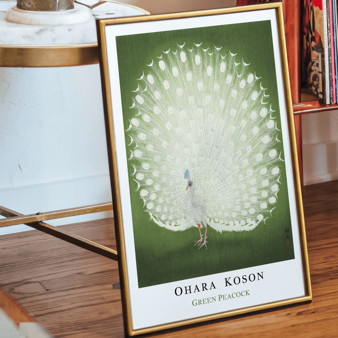 Green Peacock by Ohara Koson Poster - Poster Room