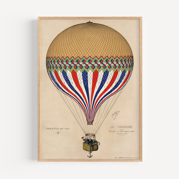 Hot Air Balloon Vintage Poster