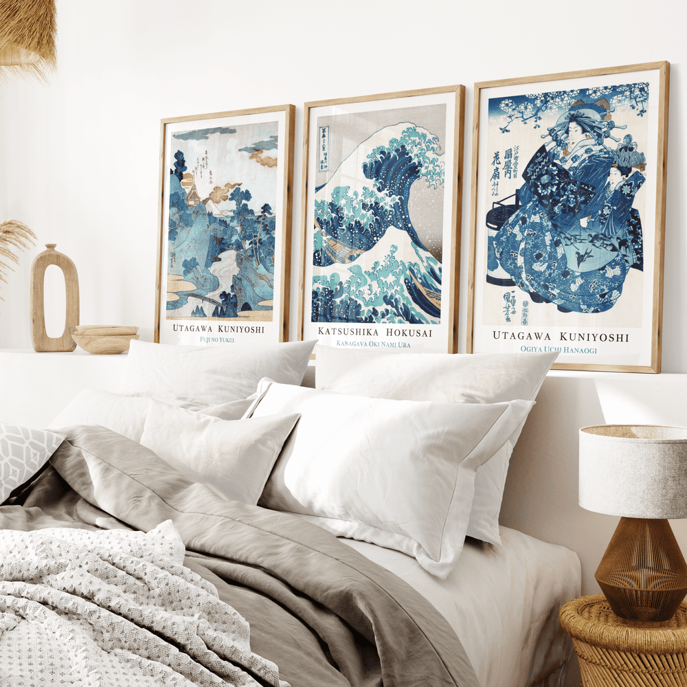 Japandi Blue Posters Set of 3 - Poster Room