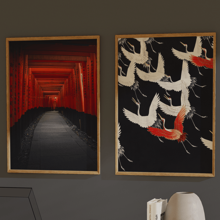 Japandi Black & Red Poster set of 2 - Poster Room