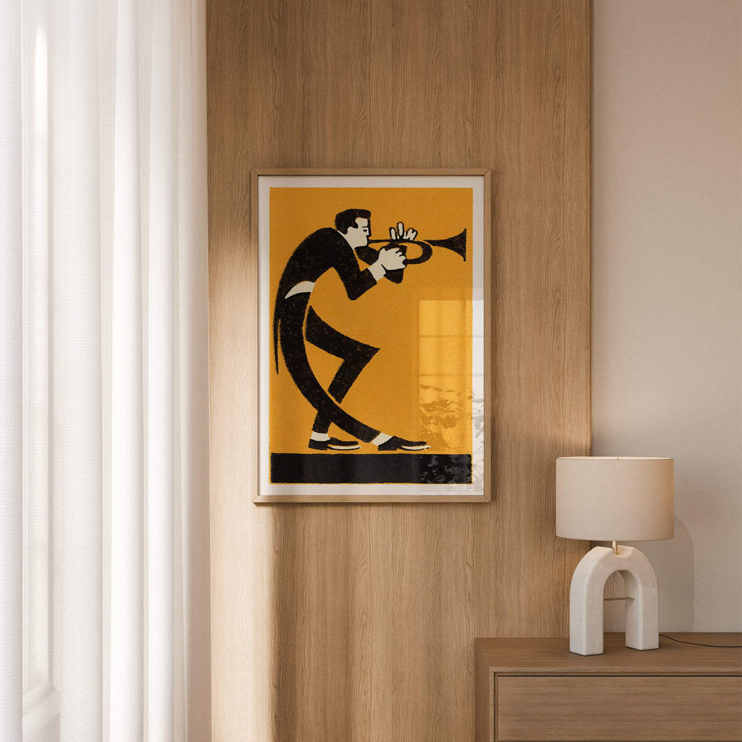 Jazz Trumpet Vintage Matchbox Poster