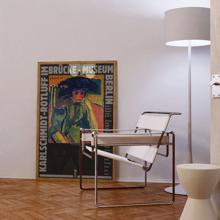 Karl Schmidt-Rottluff German Exhibition Poster with abstract expressionist figure in green and blue, vintage art print wall art