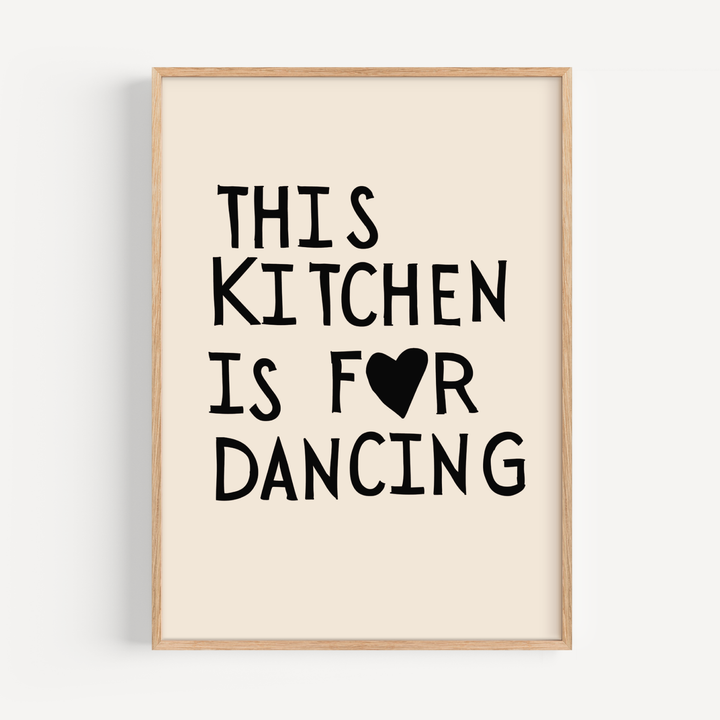 This Kitchen is for Dancing in Black Poster