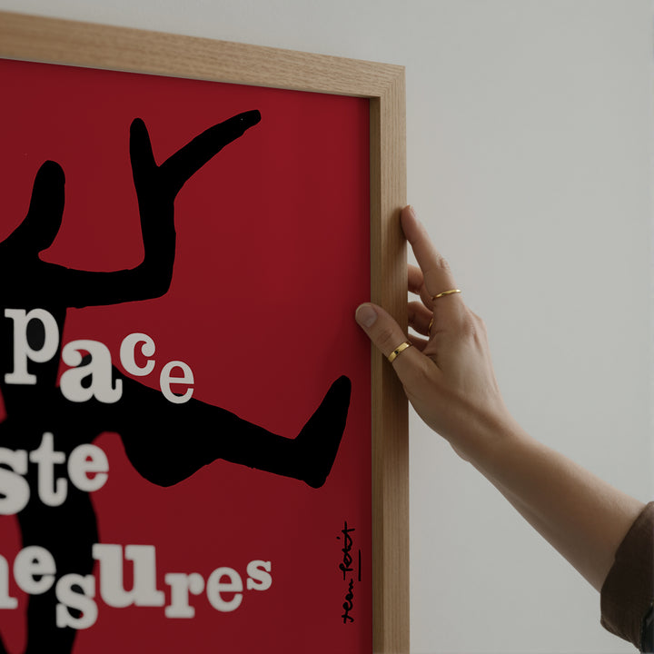 Le Corbusier Espace Geste Mesures Exhibition Poster minimalist red and black art print wall art