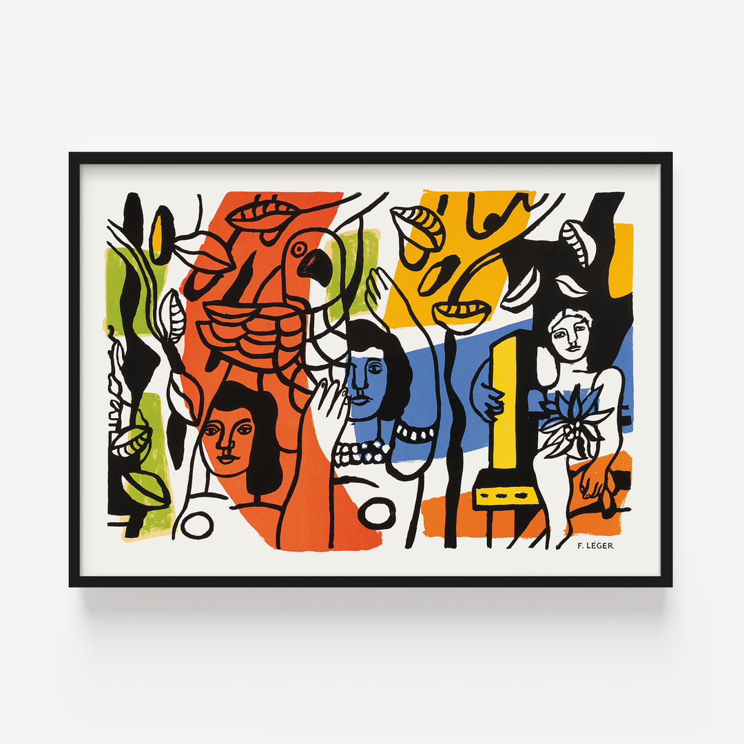 Les Femmes au Perroquet by Fernand Léger Poster