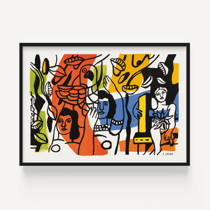 Les Femmes au Perroquet by Fernand Léger Poster