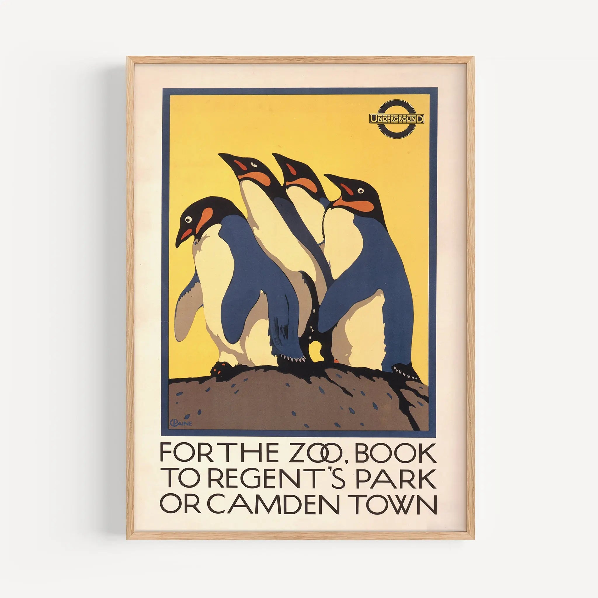 Charles Paine ペンギン ポスター ロンドン Underground London Zoo Penguins Poster by Charles Paine - Art Deco - Poster Room