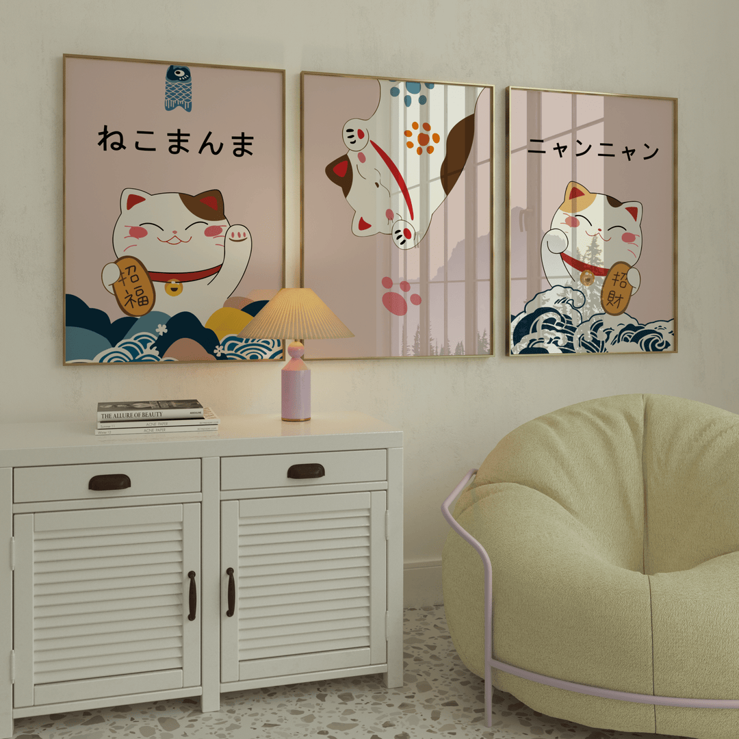 Lucky Kitty Poster Set of 3 - Poster Room