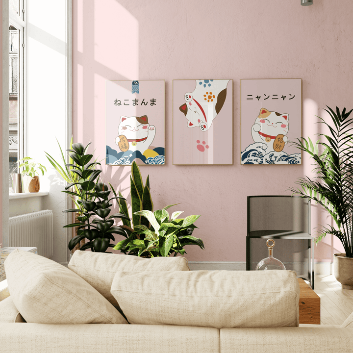 Lucky Kitty Poster Set of 3 - Poster Room