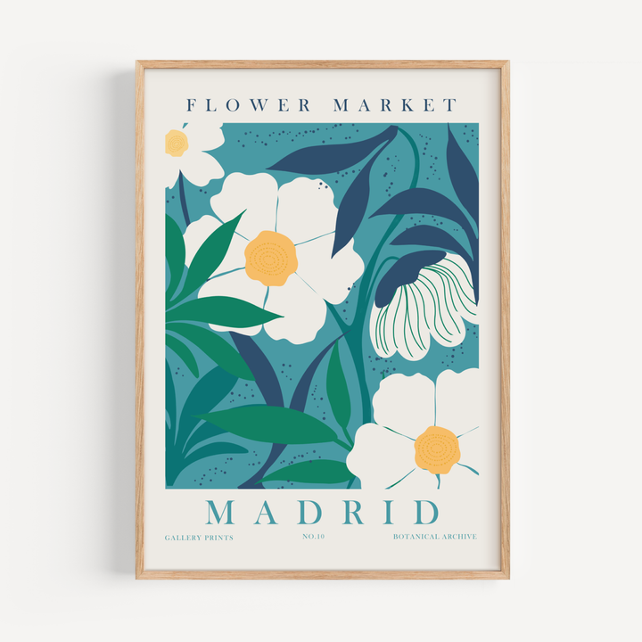 Madrid Flower Market Poster