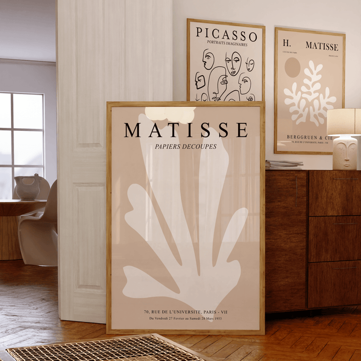 Matisse and Picasso in Beige Poster Set of 3 - Poster Room