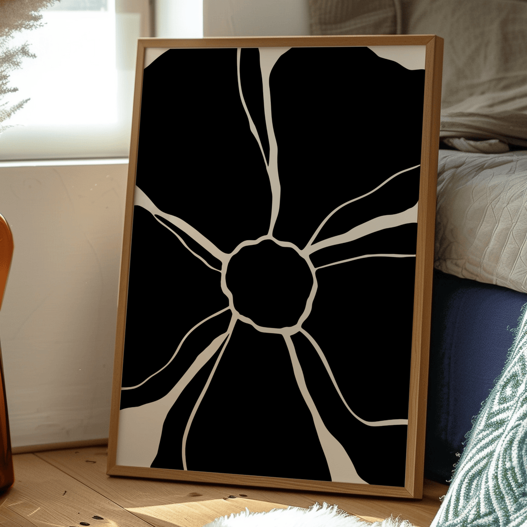 Minimalistic Flower in Black Poster - Poster Room