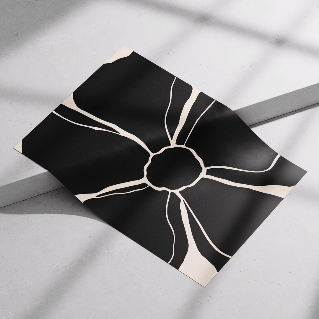 Minimalistic Flower in Black Poster - Poster Room