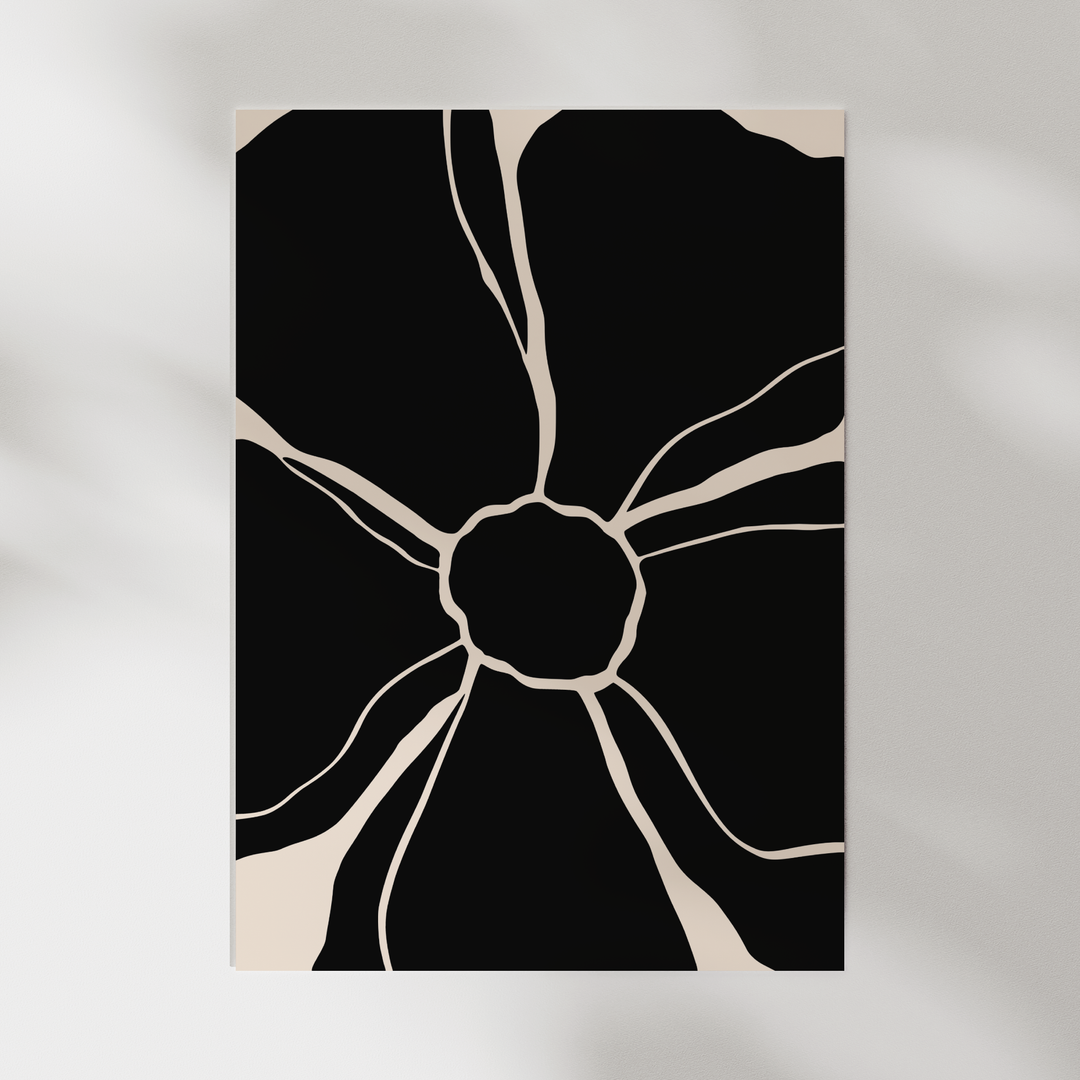 Minimalistic Flower in Black Poster