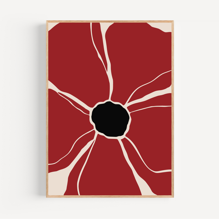 Minimalistic Flower in Red Poster