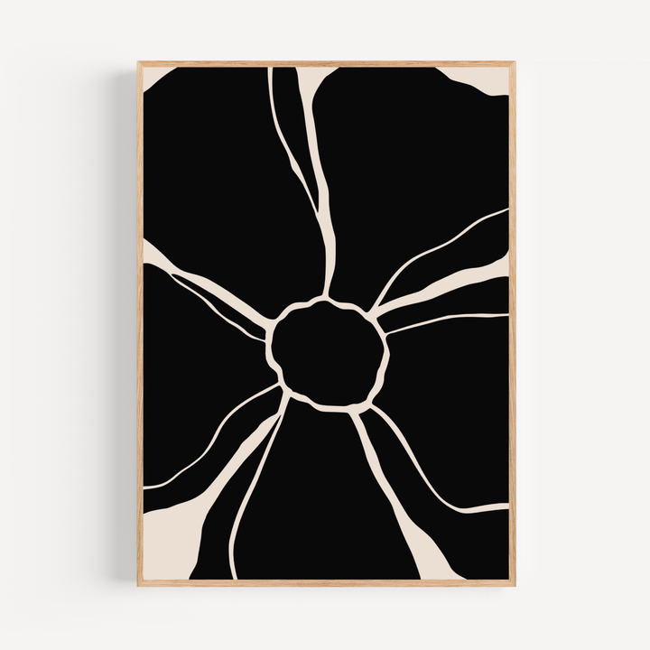 Minimalistic Flower in Black Poster