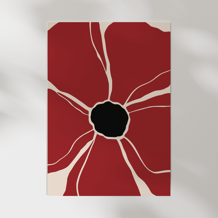 Minimalistic Flower in Red Poster