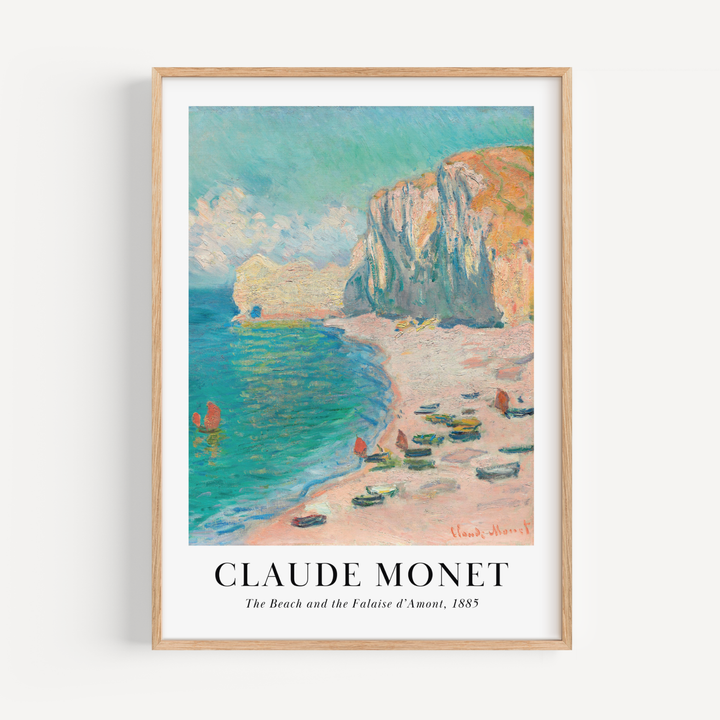 The Beach and the Falaise d'mont by Claude Monet Poster