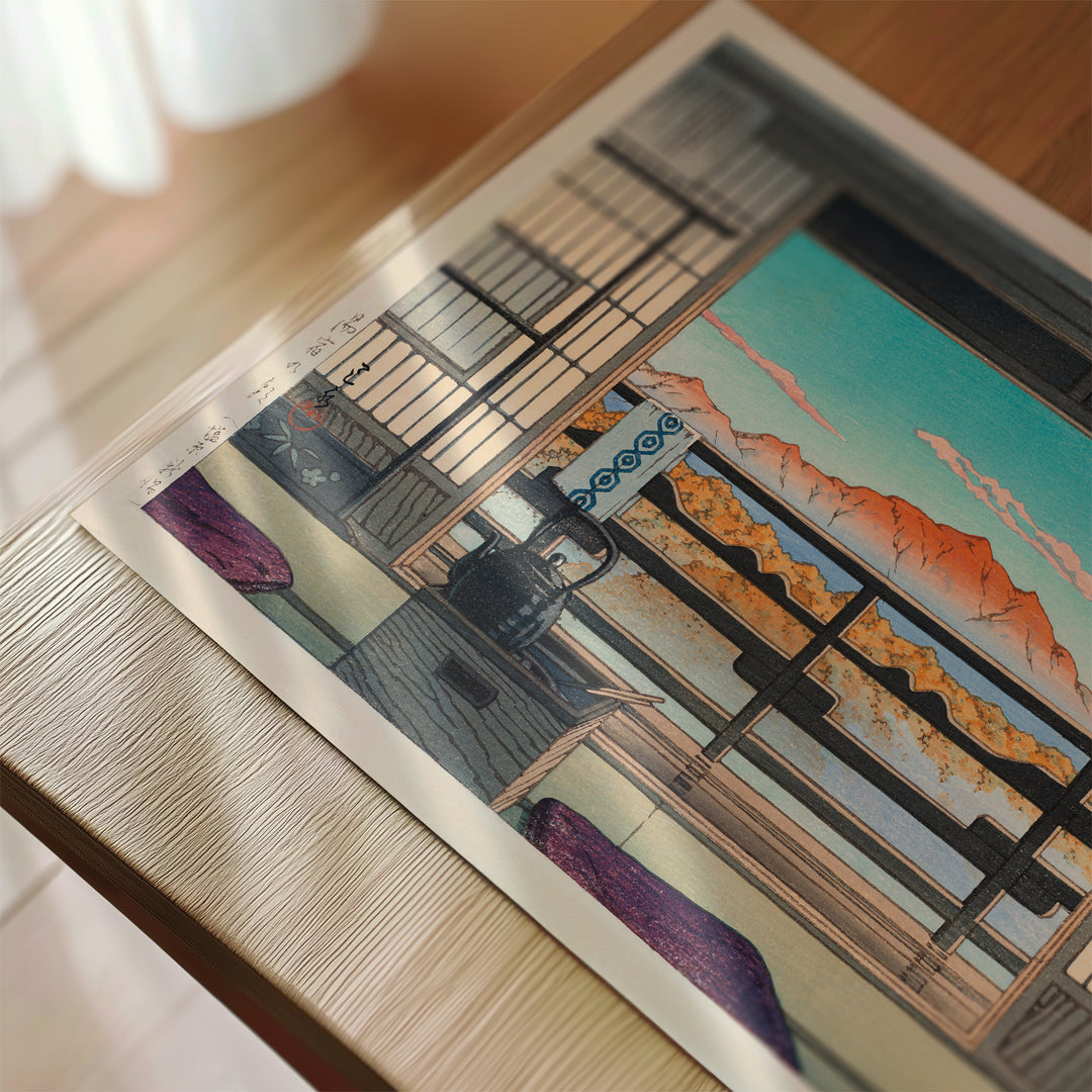 Morning at the Arayu Spa in Shiobara by Hasui Kawase Poster