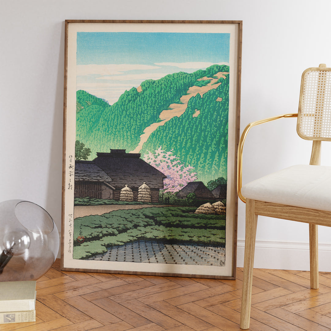 Morning in Nishibira, Izu by Hasui Kawase Poster